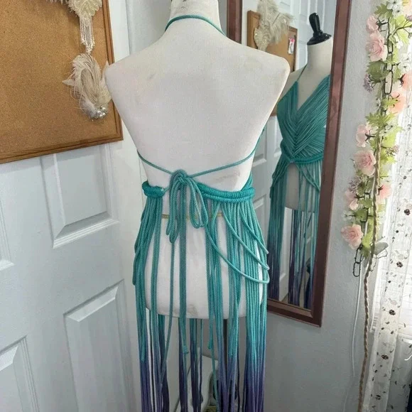 Handcrafted Ombré Macramé Bikini Coverup - Picture 3 of 5